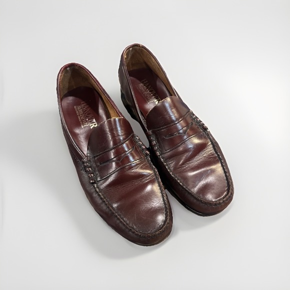 VTG Hanover Handsewn Penny Loafer Mens 9.5 E/C Burgundy Leather USA Dress Shoes main image 7